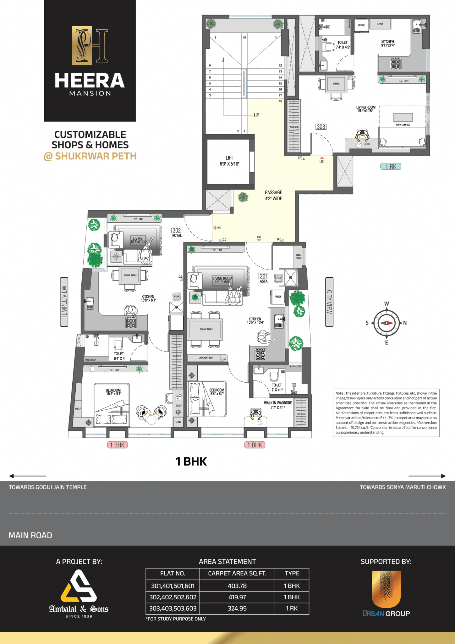 Heera Mansion Floor Plan 1BHK