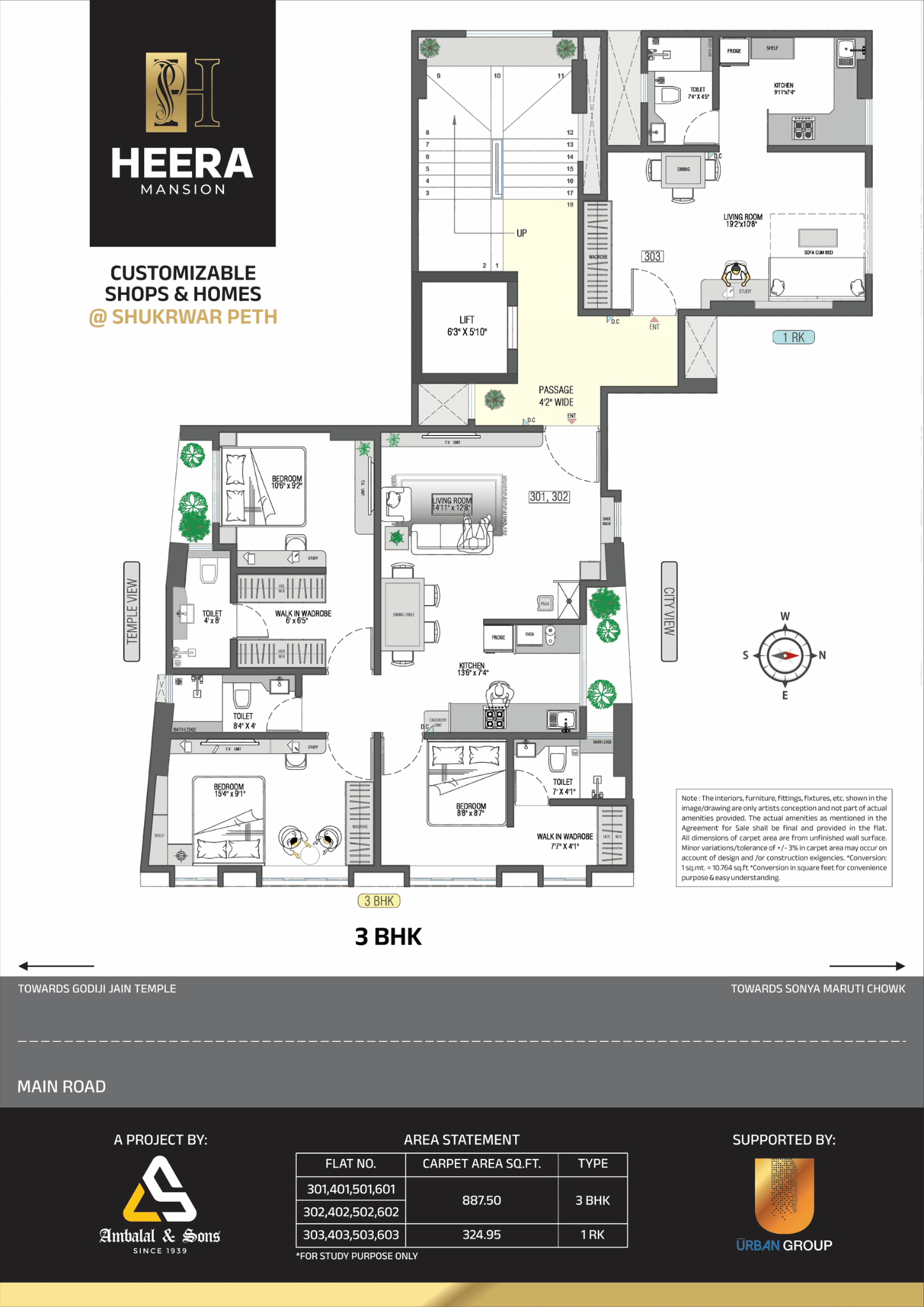 Heera Mansion Floor Plan 3BHK